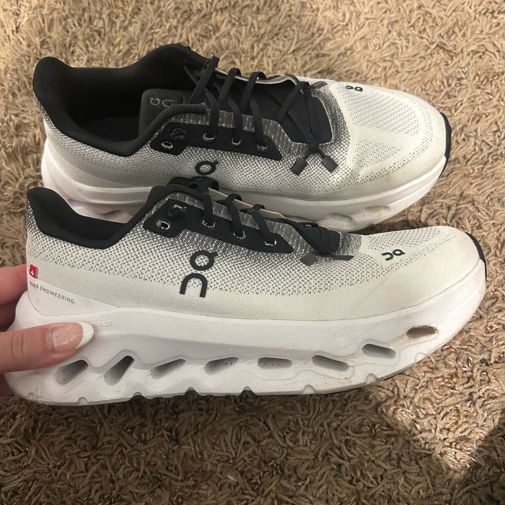 On Running Black and White Athletic Shoes